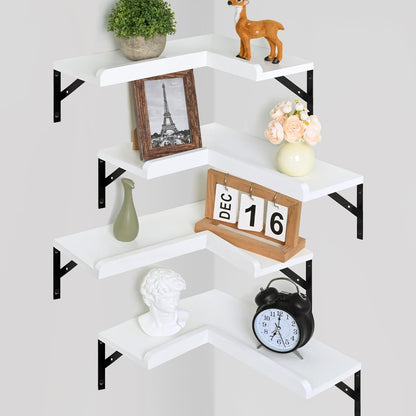 4-Tier Corner Floating Shelves