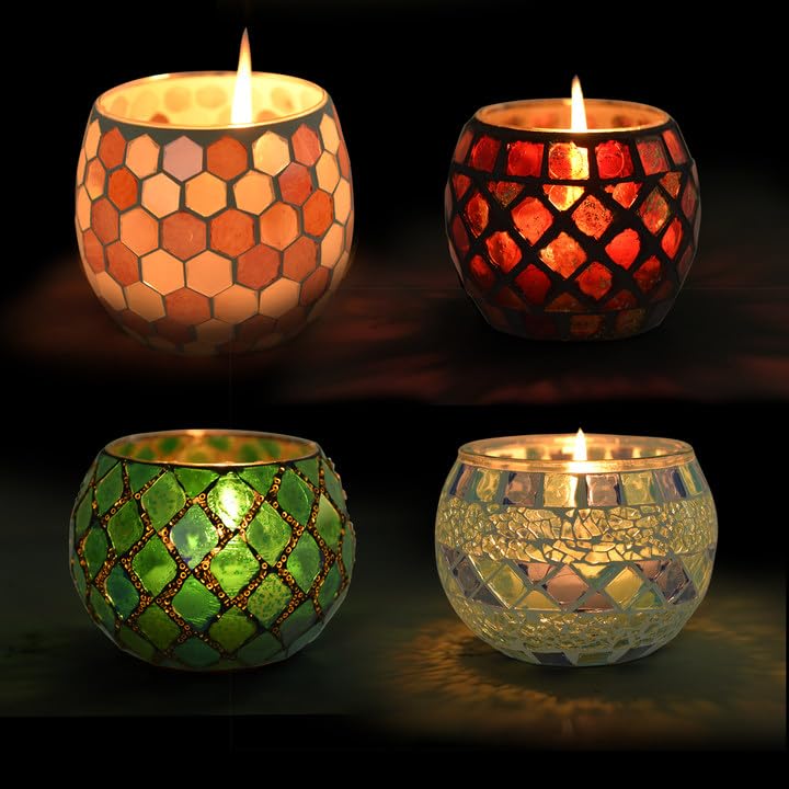 Mosaic Glass Tealight Holder