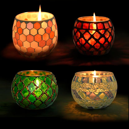 Mosaic Glass Tealight Holder