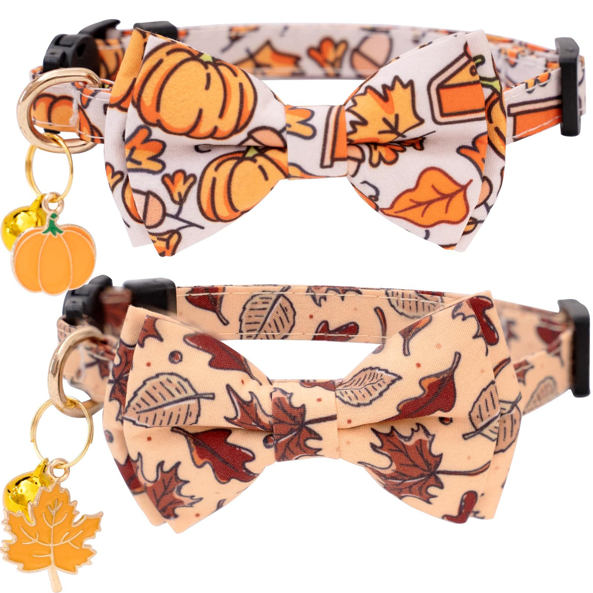 2 Pack Breakaway Fall Cat Collar with Bow