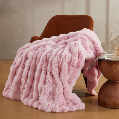 Plush Faux Fur Bubble Throw