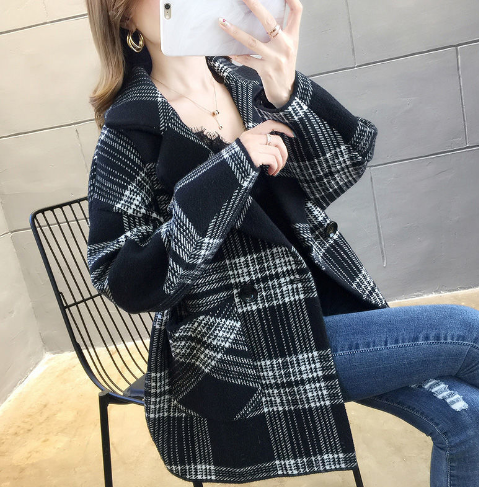 Stylish Casual Coat Plaid